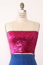 Magenta Sequin Tube Top XS-M