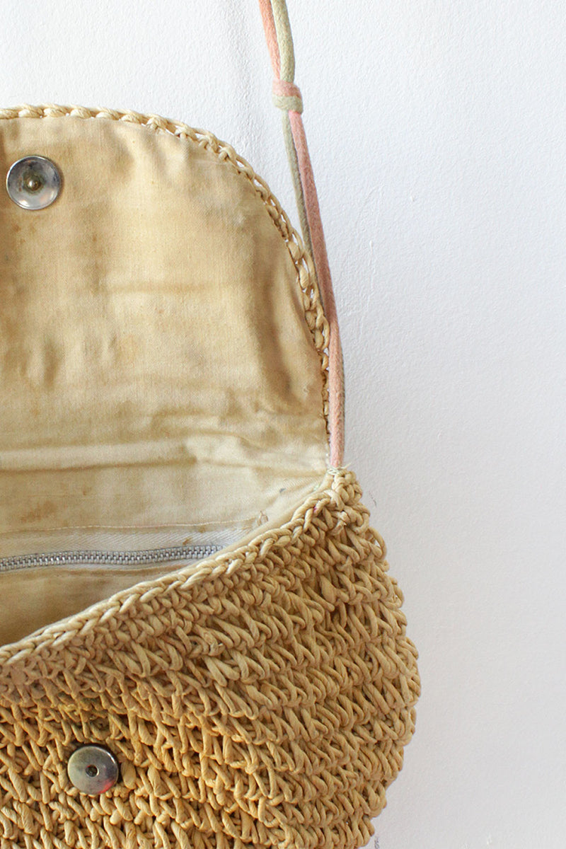 Woven Pastel Straw Crossbody