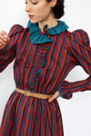 Ruffled Taffeta Stripe Dress XS-S