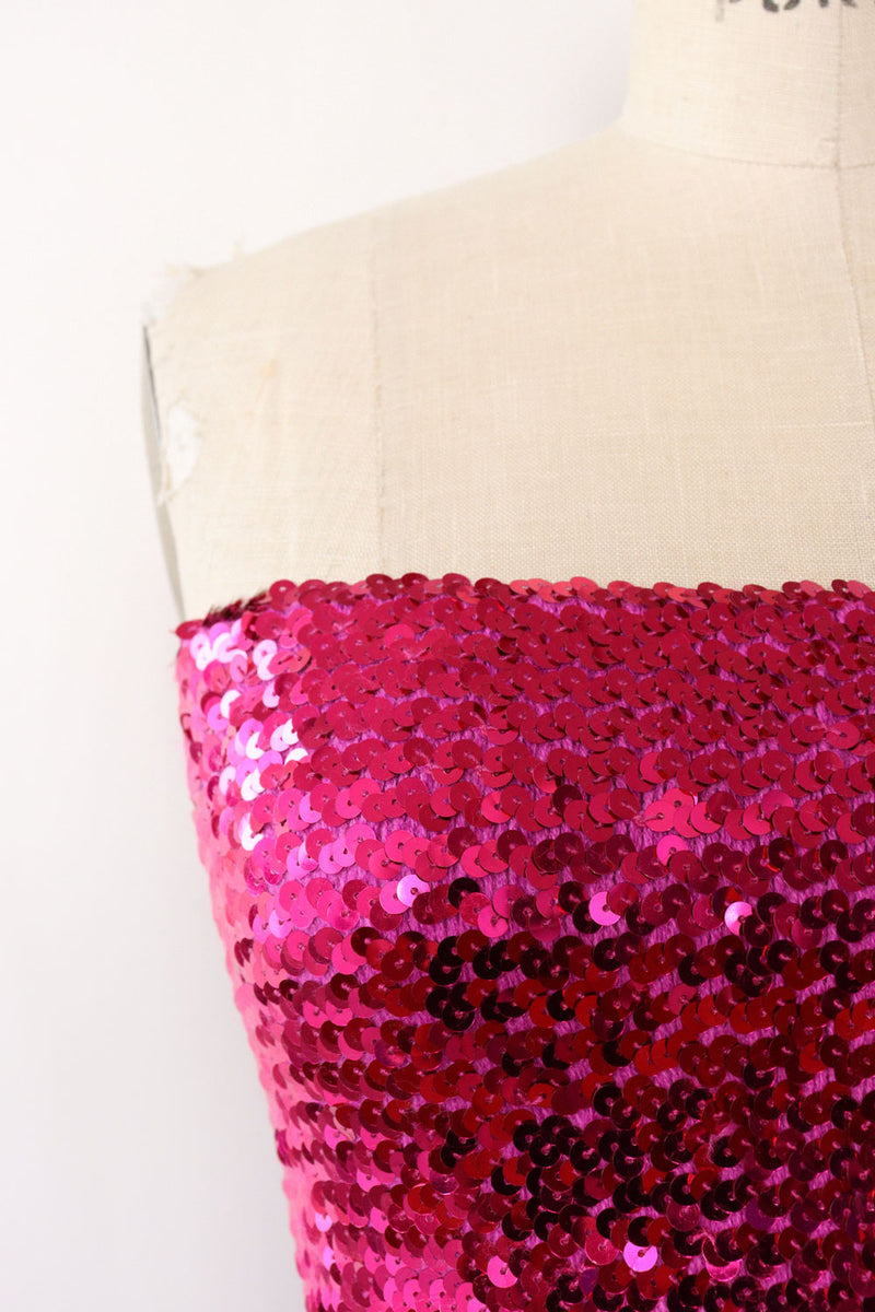 Magenta Sequin Tube Top XS-M