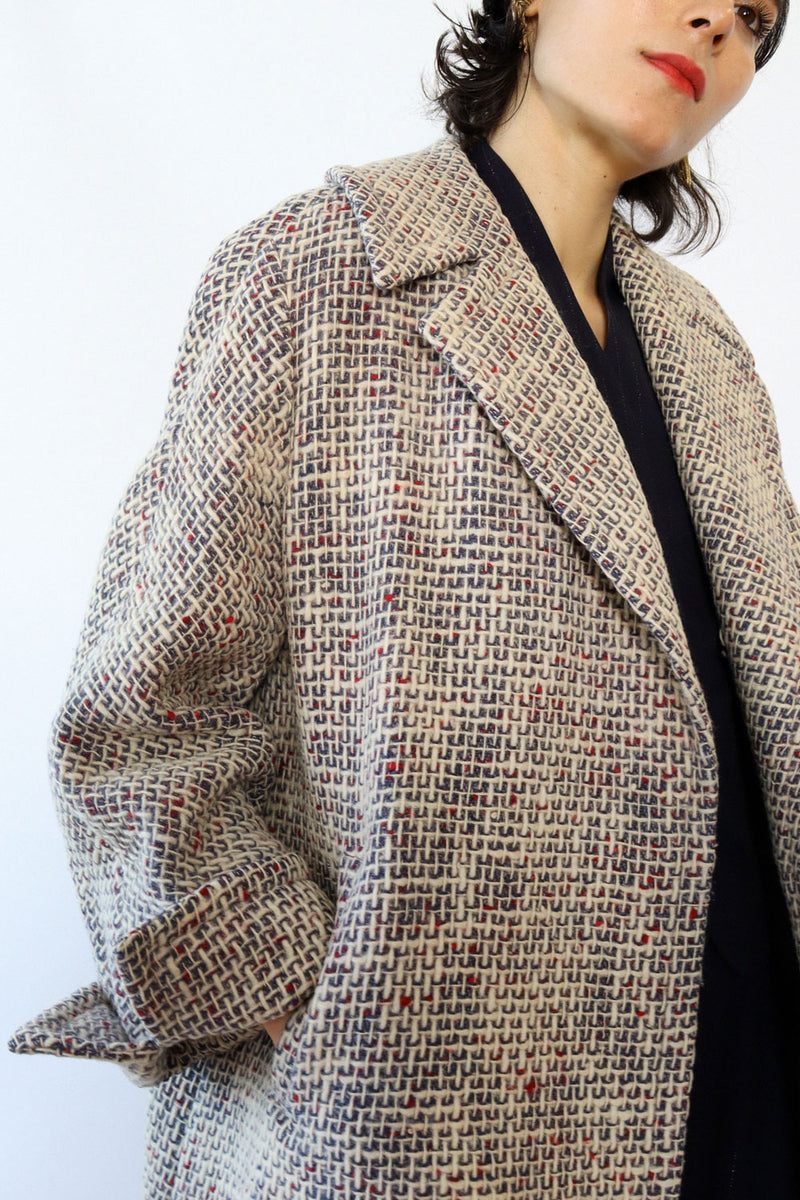 Chunky Tweed Swing Coat XS-M