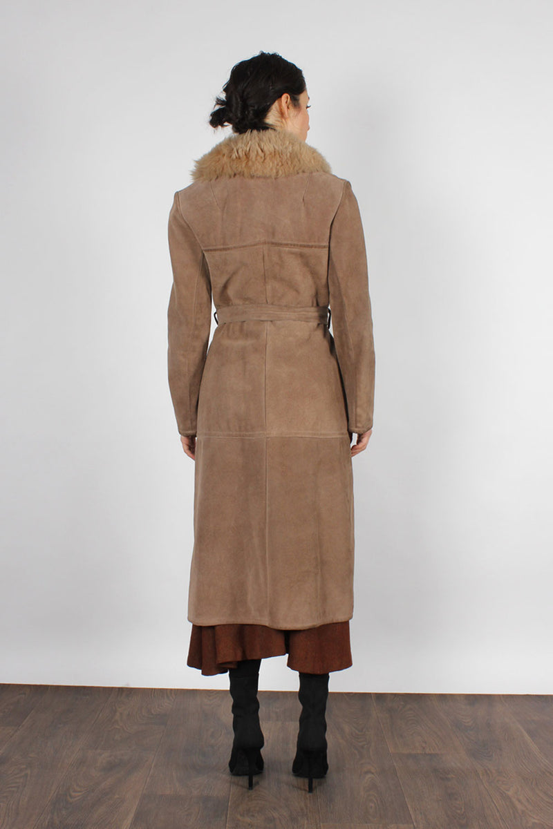 Abercrombie Shearling Suede Coat XS/S
