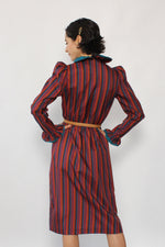 Ruffled Taffeta Stripe Dress XS-S