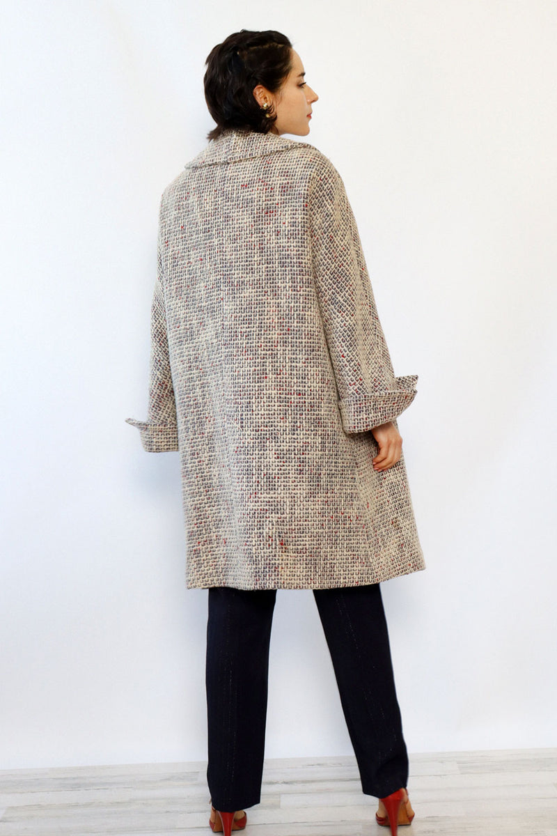 Chunky Tweed Swing Coat XS-M