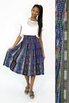 Thai Ikat Pleated Skirt M
