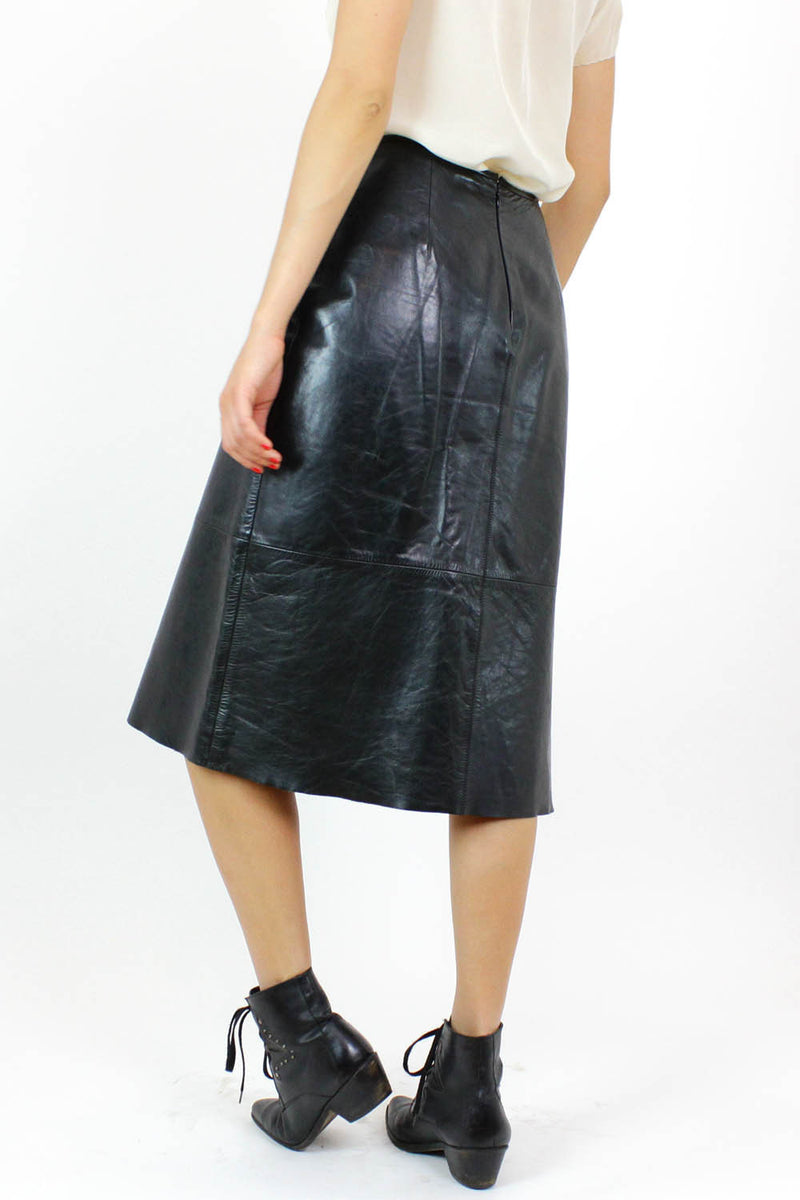 Polished leather skirt 4