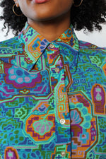 Abstract Stained Glass Button Down M