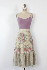 Antiqued Floral Prairie Skirt S