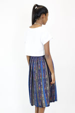 Thai Ikat Pleated Skirt M