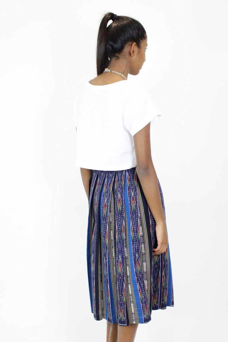 Thai Ikat Pleated Skirt M