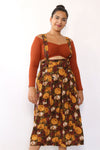 October Floral Suspender Skirt L/XL