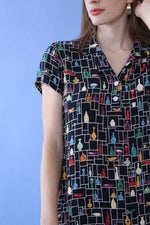 Pottery Print Collared Mini S/M