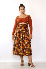 October Floral Suspender Skirt L/XL