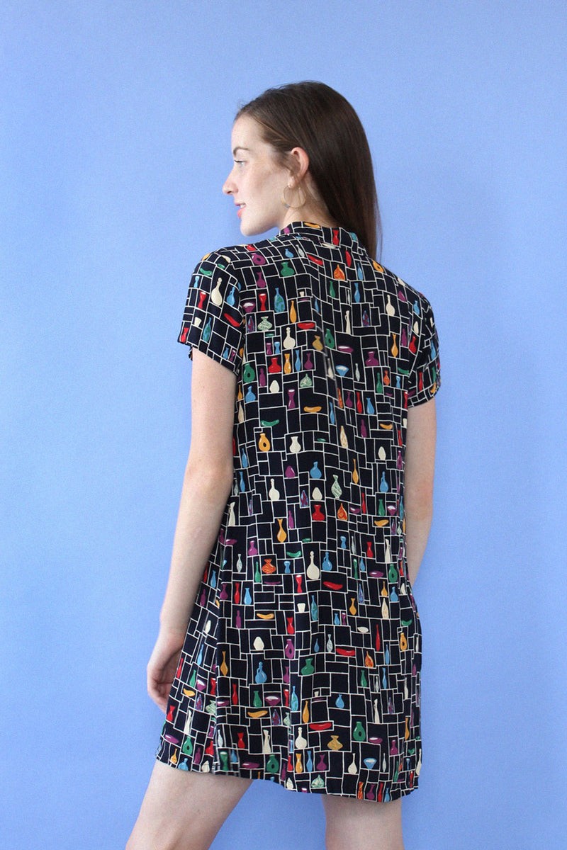 Pottery Print Collared Mini S/M