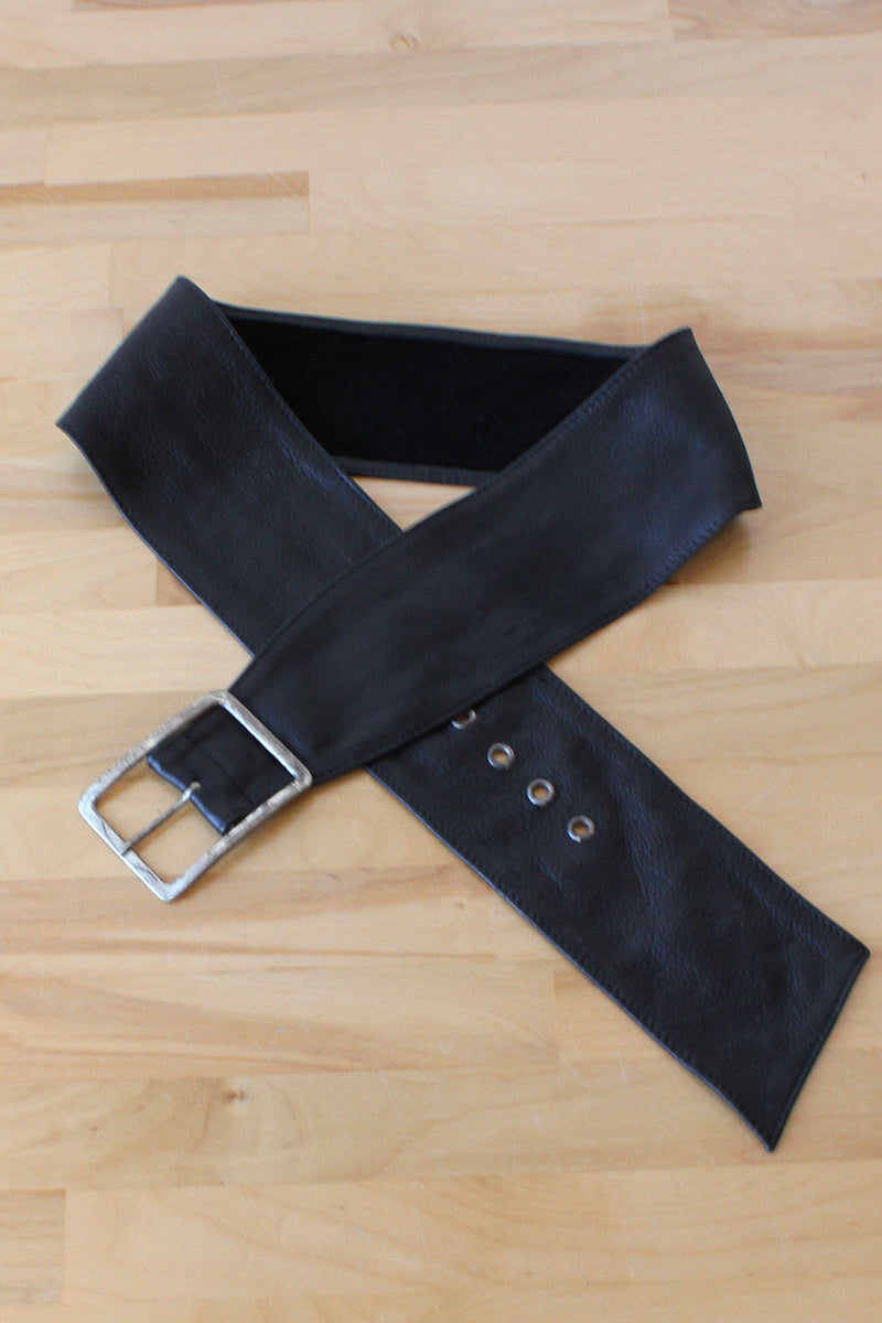 Thick Leather Sash Belt