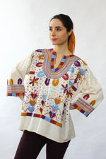 Cora Embroidered Drape Top S-L