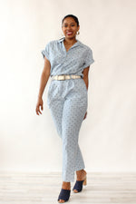 Chambray Polka Dot Jumpsuit M
