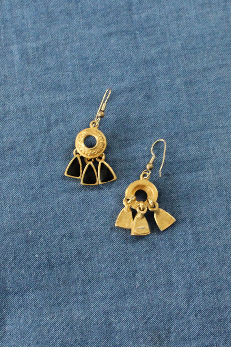 Black & Gold Dangle Earrings