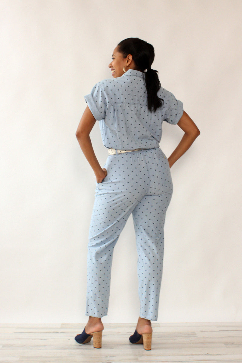 Chambray Polka Dot Jumpsuit M