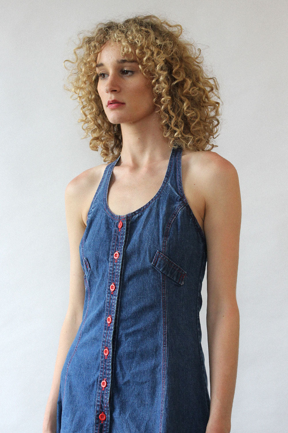 Landlubber Denim Halter Dress S – OMNIA