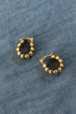 Ridged Goldtone Clip-on Hoops