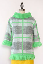 Joan Marie Neon Green Fringe Knit S