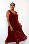 Wine Velvet Cowl Dress M/L