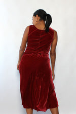 Wine Velvet Cowl Dress M/L