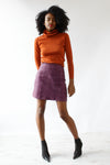 Grape Textural Leather Skirt S