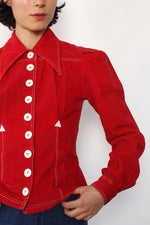 Alley Cat Red Corduroy Jacket XS/S