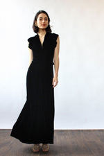 Noir Velvet Open Back Maxi XS/S