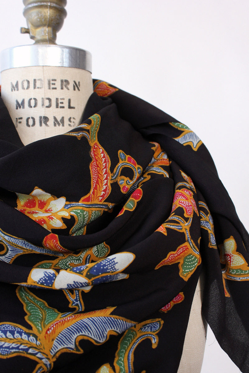 Batik Silk Flourish Scarf