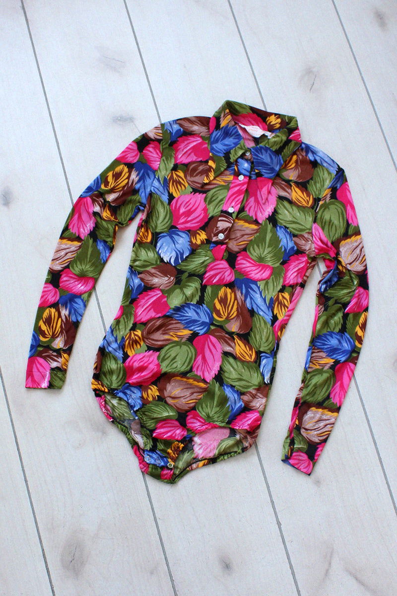 Leafy Collared Bodysuit S/M