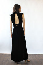 Noir Velvet Open Back Maxi XS/S