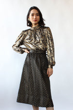 Black & Gold Checker Belt Skirt M