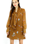 sparrow print daytime dress M