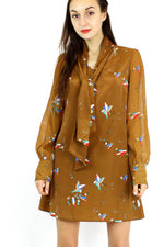 sparrow print daytime dress M