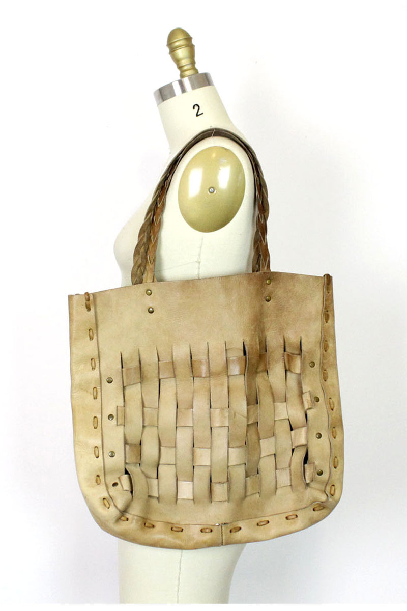 tan woven tote