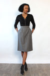 Saint Laurent Rive Gauche Charcoal Skirt M