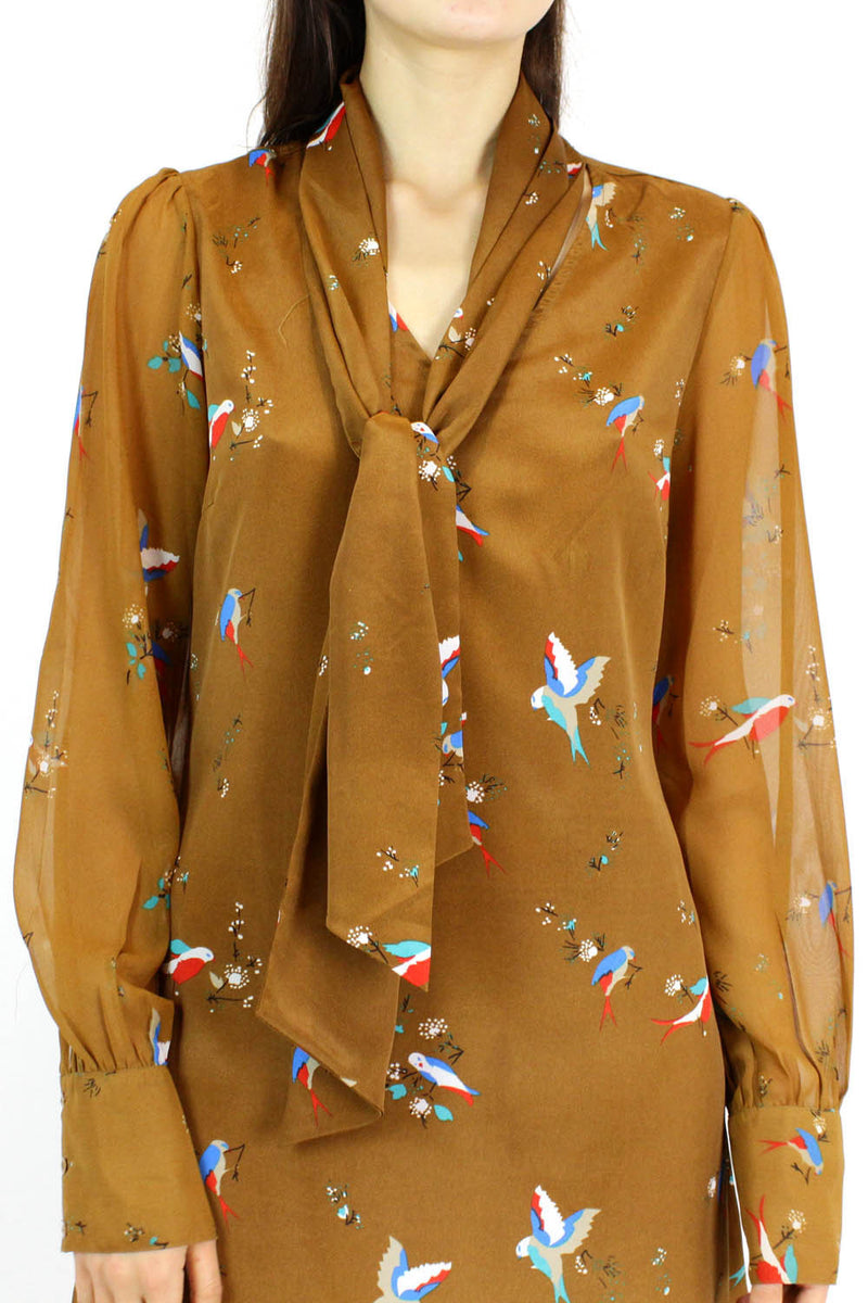 sparrow print daytime dress M