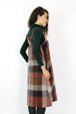 70s Plaid Tent Dress w/ Pockets
