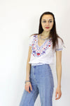Cotton Picnic Peasant Top S/M