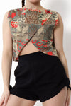 Wrapped Batik Crop Top S/M