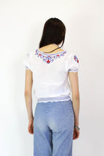 Cotton Picnic Peasant Top S/M