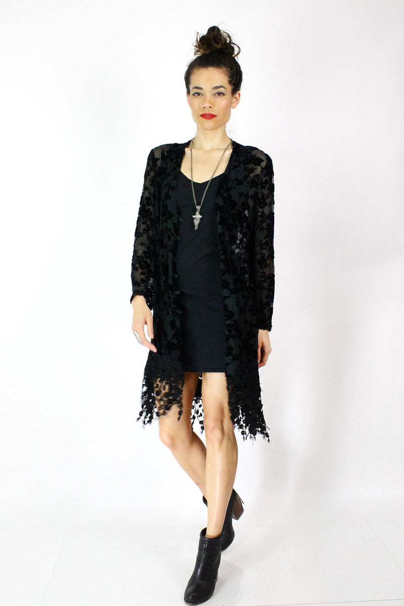 Burnout Velvet Kimono Jacket