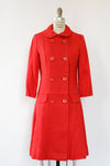 Cherry Red Mod Linen Jacket S