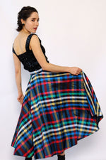 Rainbow Taffeta Circle Skirt S