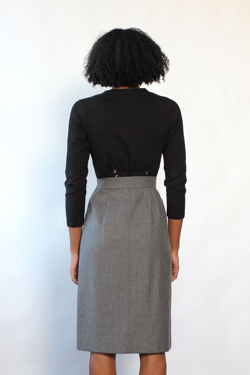 Saint Laurent Rive Gauche Charcoal Skirt M