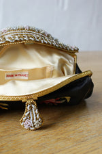 French Satin Floral Evening Purse