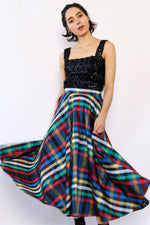 Rainbow Taffeta Circle Skirt S